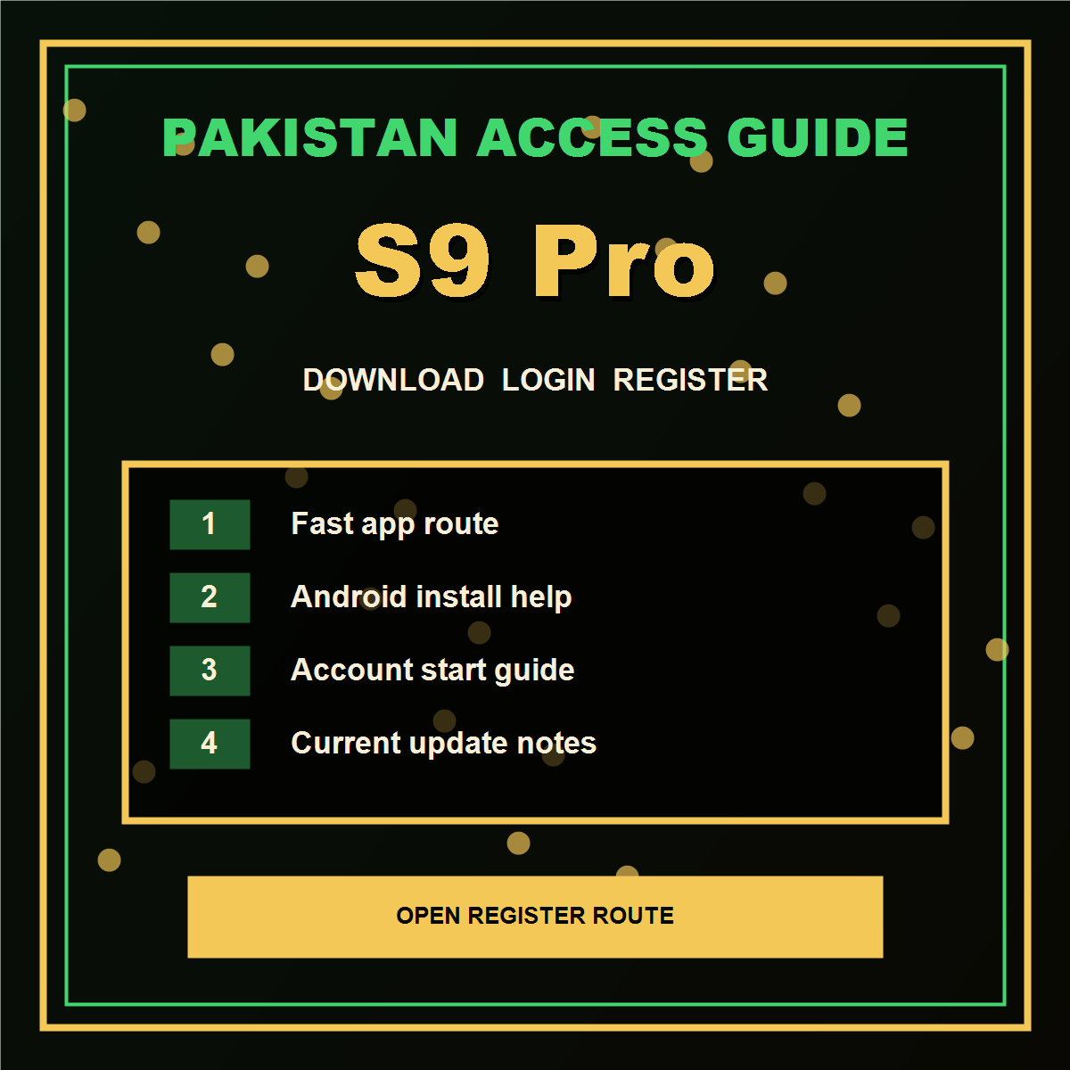 S9 Pro Pakistan route visual